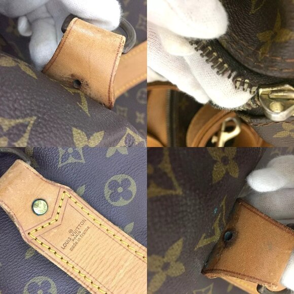 628451AP (S6) Louis Vuitton Travel Bag Sac Polochon Brown Monogram w/Shoulder St - Picture 11 of 12